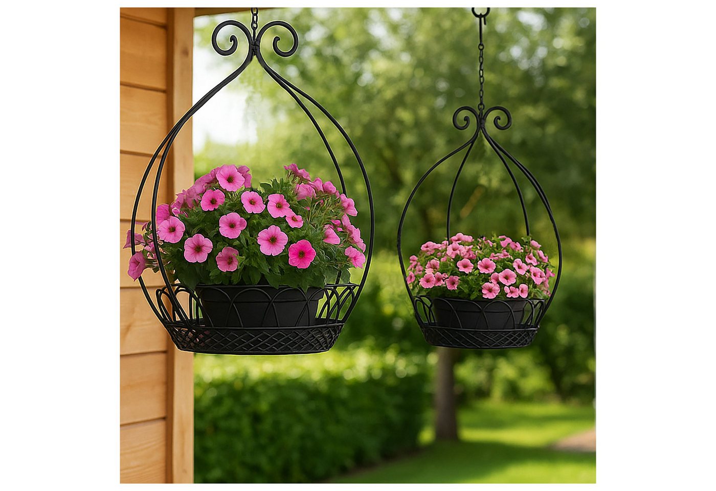 HTI-Living Blumentopf Blumenampel 2er Set Metall (Set, 2 St., 2 Blumenampeln in verschiedenen Größen), Hängeampel Deckenhänger von HTI-Living