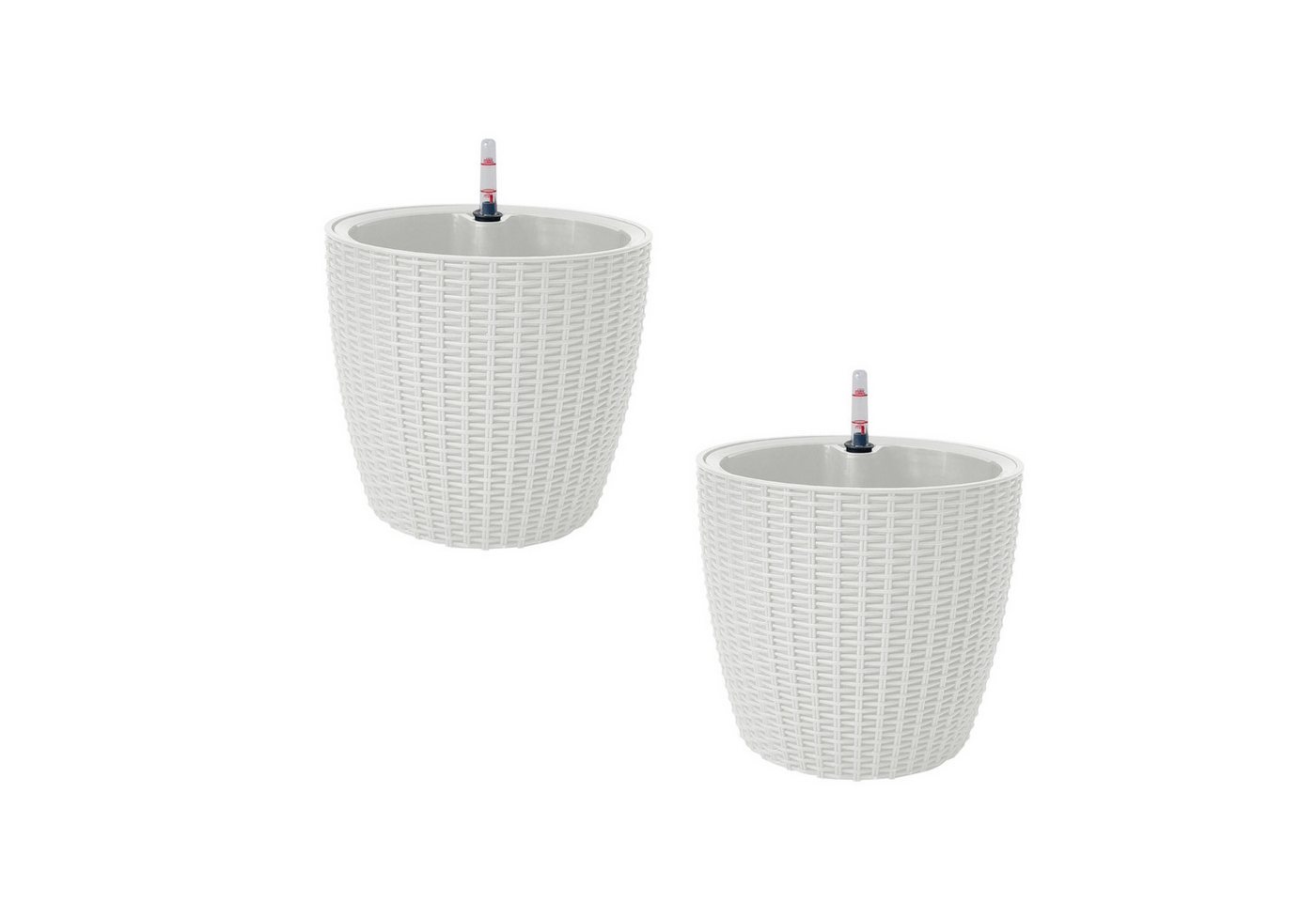 HTI-Living Blumentopf Blumentopf Hydro Ø 21cm 2er Set Nessa Weiß (Set, 2 St., 2 Hydrotöpfe), mit Wasserspeicher und Wasserstandsanzeiger von HTI-Living
