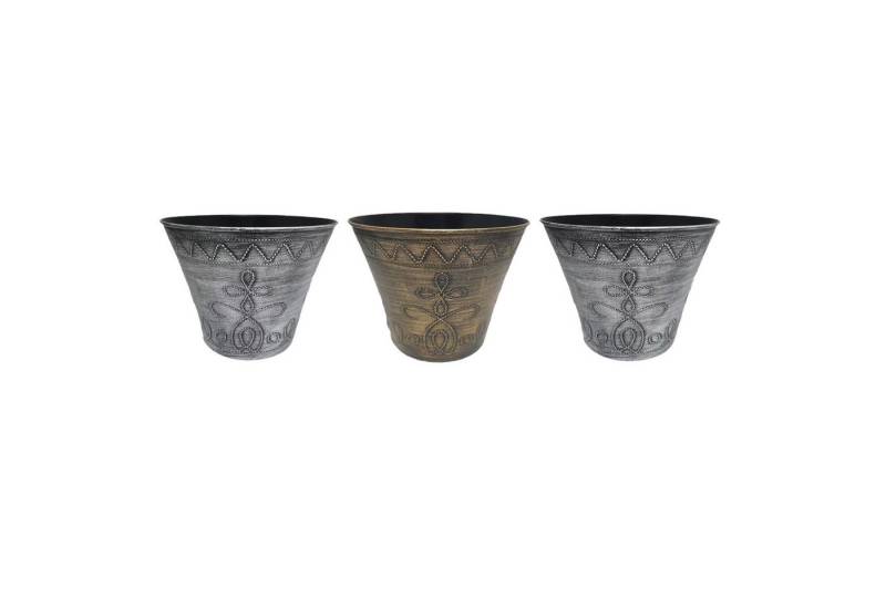 HTI-Living Blumentopf Blumentopf Nessa Ornamente Gold Silber 3er-Set (Set, 3 St., 3 Übertöpfe), Übertopf Kunststoff von HTI-Living
