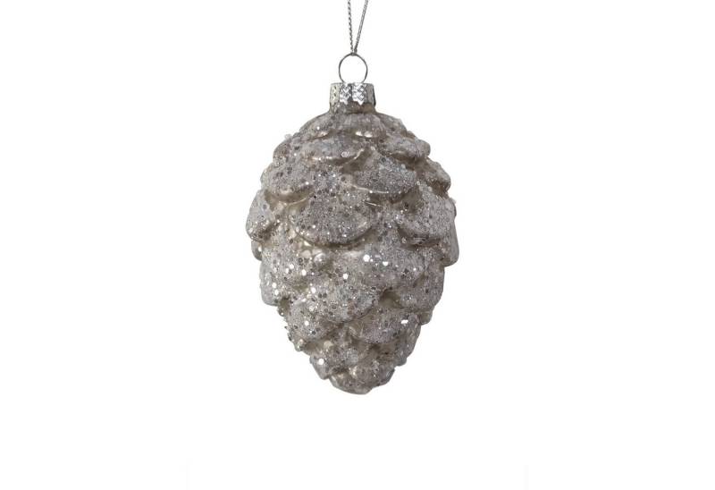 HTI-Living Christbaumschmuck Christbaumschmuck in Zapfenform Weiß Glitzer (1-tlg), Weihnachtskugel von HTI-Living