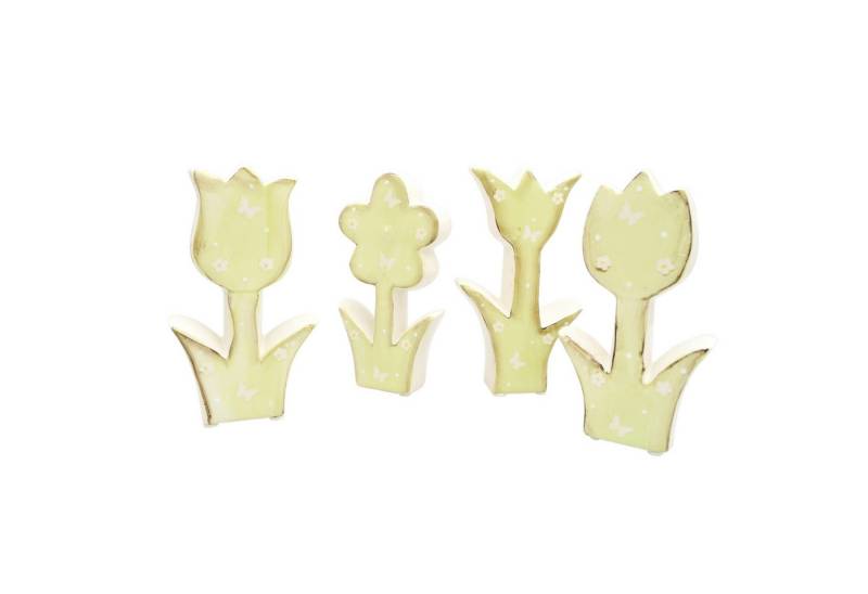 HTI-Living Dekofigur Frühlingsblumen 4 er Set aus Keramik 15 cm (Set, 4 St., 4 Keramikblumen mit verschiedenen Motiven), Dekoblume von HTI-Living