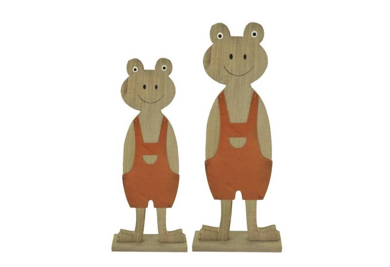 HTI-Living Dekofigur Osterfiguren 2er Set, Holz Frösche (Set, 2 St., 2 Frösche aus Holz), Holzfrosch Froschfigur von HTI-Living