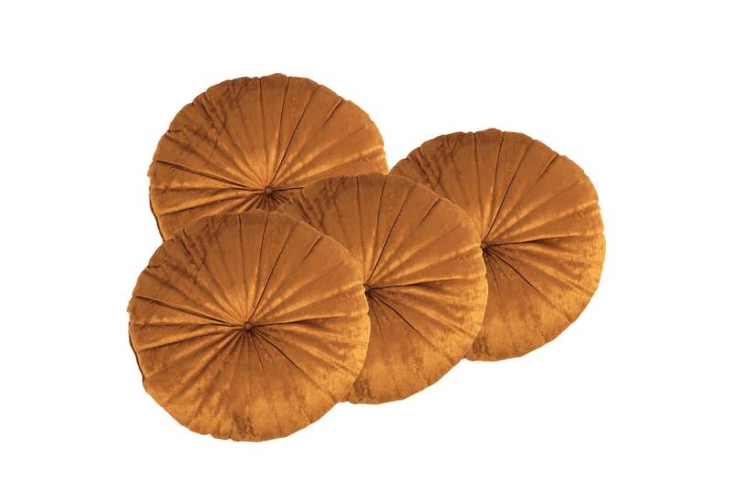 HTI-Living Dekokissen Dekokissen 4 Stück Ø 38 cm Curry, rundes Kissen Sofakissen HTI-Living Dekokissen Dekokissen 4 Stück Ø 38 cm Curry, rundes Kissen Sofakissen von HTI-Living