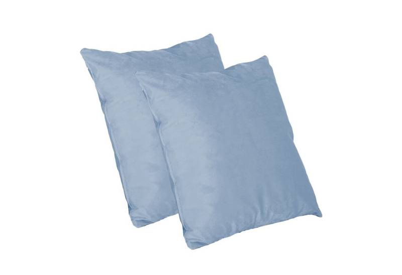 HTI-Living Dekokissen Kissen Nathalie Unifarben 2er-Set Blau, Dekokissen Sofakissen von HTI-Living