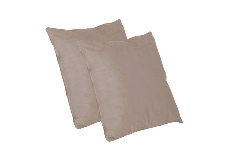 HTI-Living Dekokissen Kissen Nathalie Unifarben 2er-Set Hellbraun, Dekokissen Sofakissen von HTI-Living