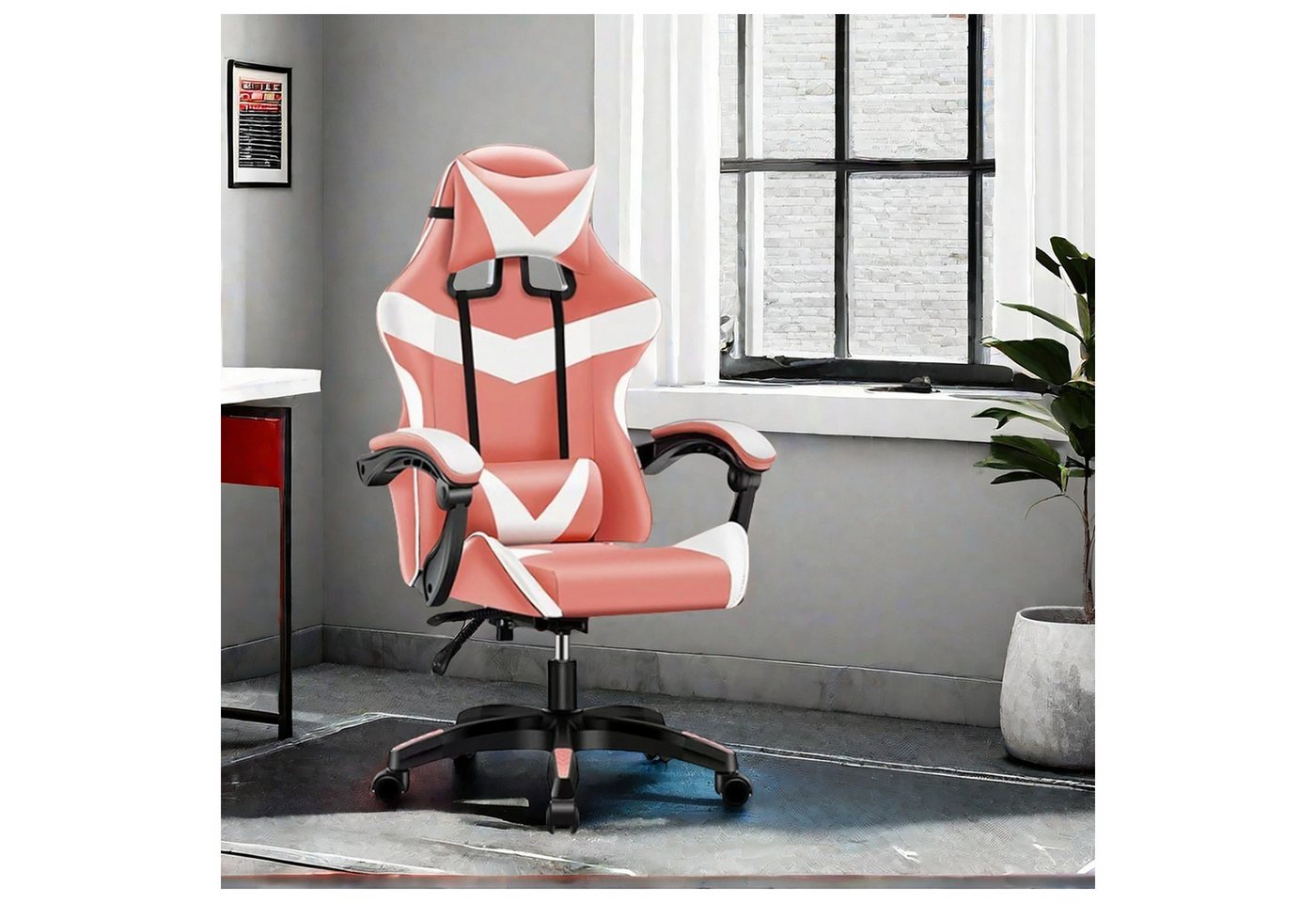 HTI-Living Drehstuhl Bürostuhl Pink/Weiß Krit Power (Stück, 1 St), Gaming Stuhl Drehstuhl Schreibtischstuhl von HTI-Living