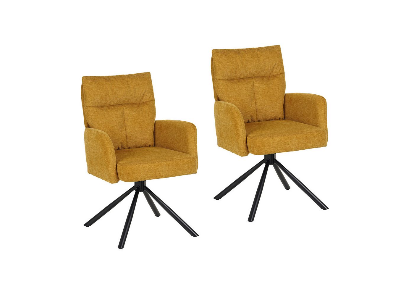 HTI-Living Drehstuhl Drehstuhl Kyra Gelb (Set, 2 St), Esszimmerstuhl Schreibtischstuhl Auto-Return von HTI-Living