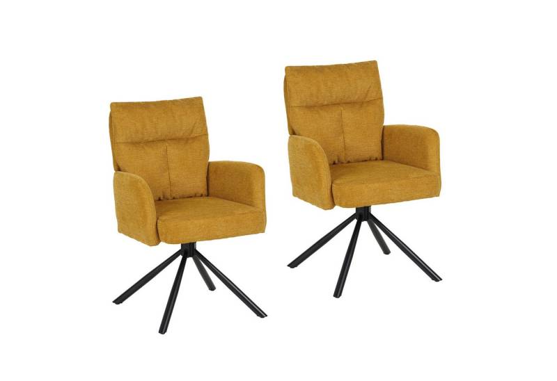HTI-Living Drehstuhl Drehstuhl Kyra Gelb (Set, 2 St), Esszimmerstuhl Schreibtischstuhl Auto-Return von HTI-Living