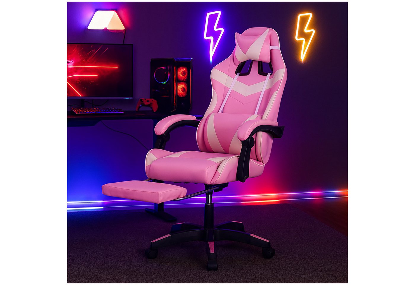 HTI-Living Drehstuhl Ergonomischer Gaming Stuhl mit Fußstütze (Stück, 1 St), Bürostuhl Drehstuhl Schreibtischstuhl von HTI-Living