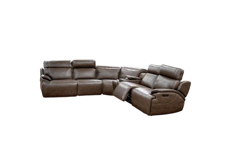 HTI-Living Ecksofa Ecksofa Pavel Braun, Stück 1 Teile, Kunstleder verstellbare Kopf- und Fußstützen von HTI-Living