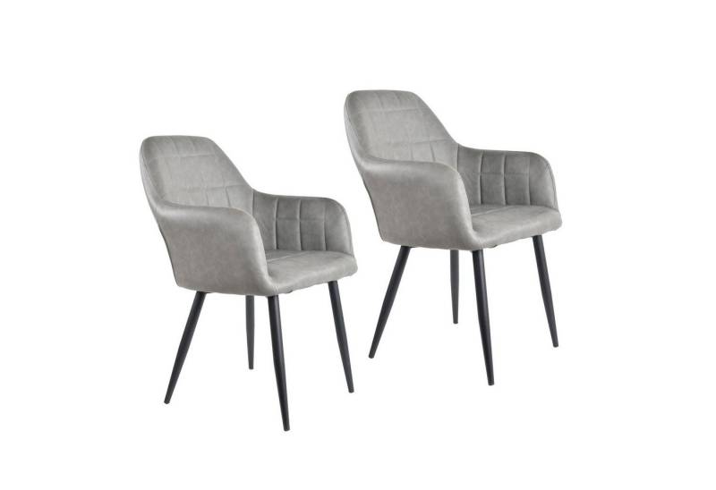 HTI-Living Esszimmerstuhl Armlehnenstuhl Kunstleder Vintage 2er Set (Set, 2 St), bequemer Stuhl für Ess- und Wohnzimmer von HTI-Living