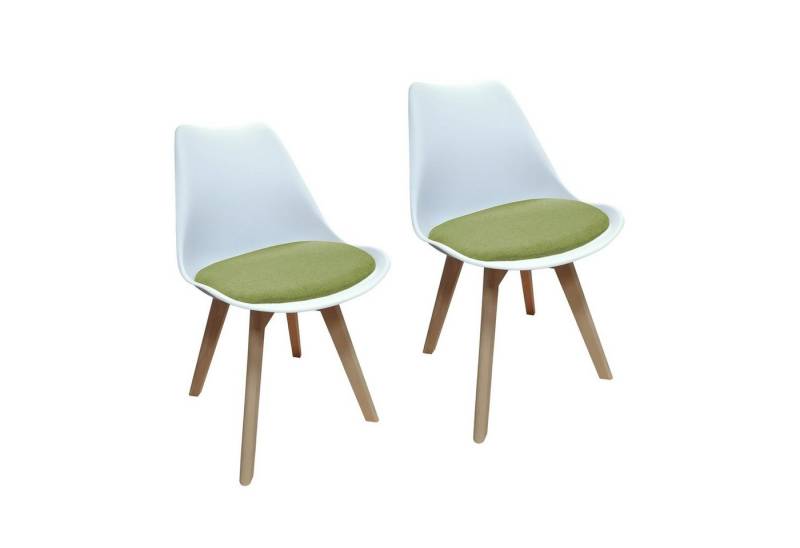 HTI-Living Esszimmerstuhl Esszimmerstuhl 2er Set Atlanta Weiß/Grün (Set, 2 St), Kunststoffschale mit Sitzfläche aus Polyester von HTI-Living