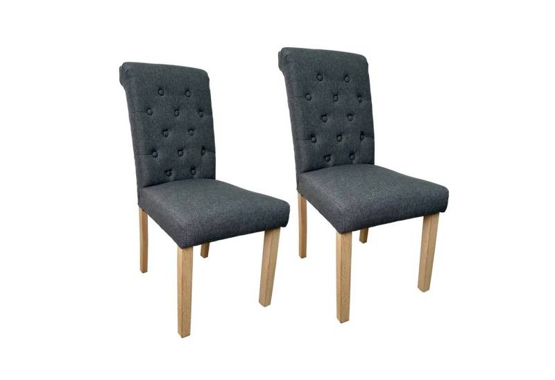 HTI-Living Esszimmerstuhl Esszimmerstuhl 2er Set Melle Grau (Set, 2 St), Küchenstuhl Polsterstuhl mit Knopfsteppung von HTI-Living