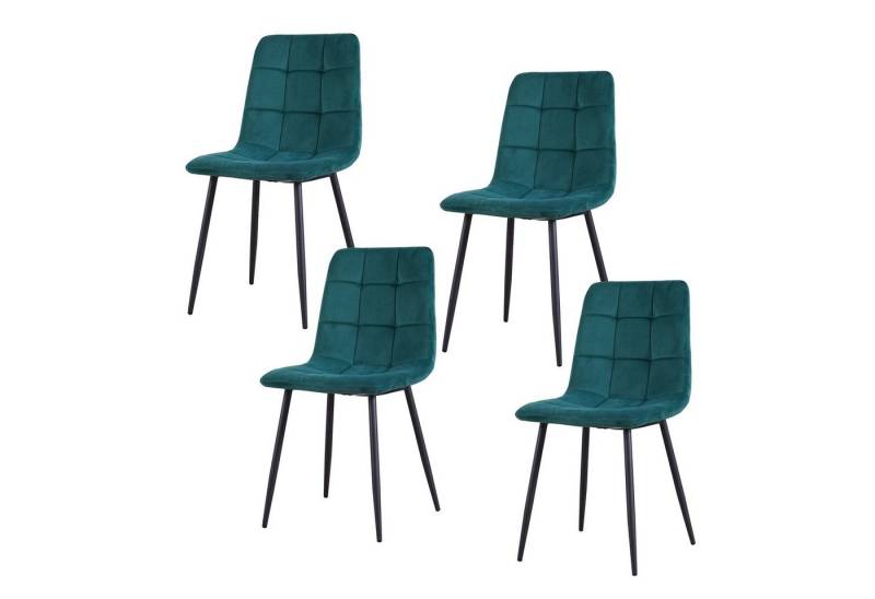 HTI-Living Polsterstuhl Esszimmerstuhl 4er Set Grün Mesa (Stück, 4 St), Küchenstuhl mit Samtbezug von HTI-Living