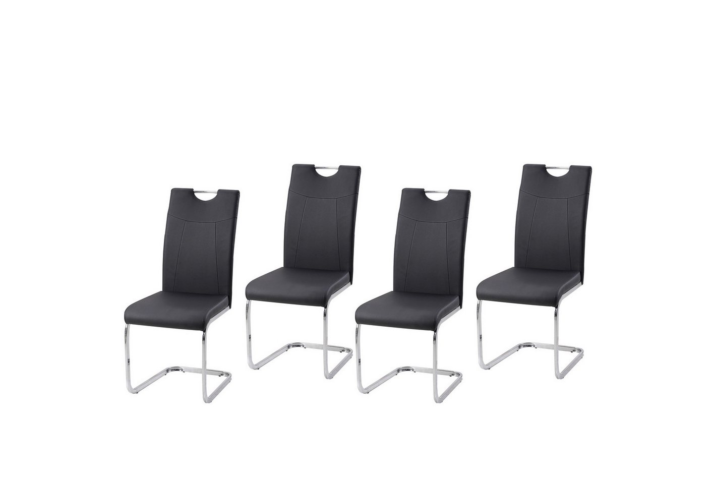 HTI-Living Esszimmerstuhl Esszimmerstuhl 4er Set Schwarz Kunstleder Kelly C (Set, 4 St), Schwingstuhl Wartezimmerstuhl Küchenstuhl von HTI-Living