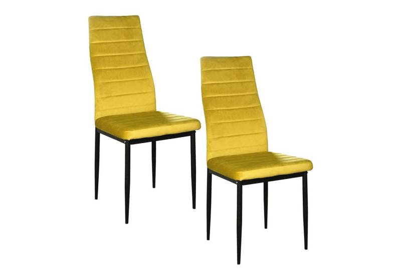 HTI-Living Esszimmerstuhl Esszimmerstuhl Samt 2er Set Memphis Gelb (Set, 2 St), Küchenstuhl von HTI-Living