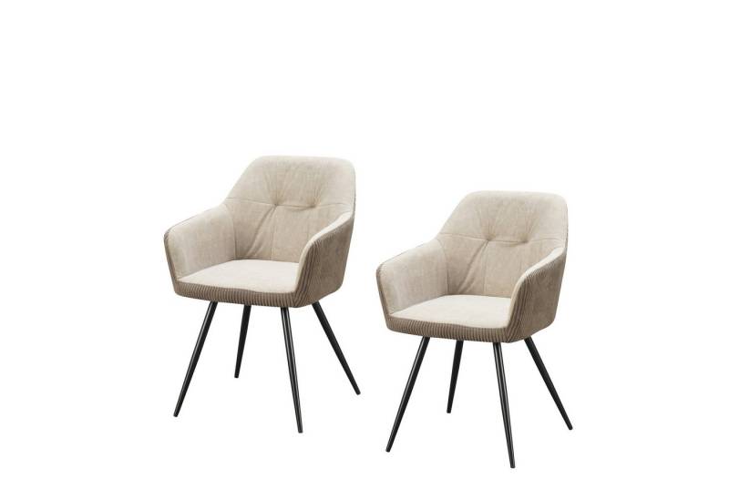 HTI-Living Esszimmerstuhl Esszimmerstuhl Taupe 2er Set Joschka (Set, 2 St), Küchenstuhl von HTI-Living