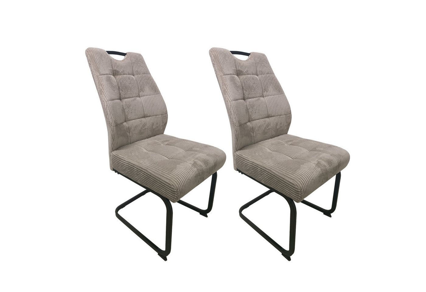 HTI-Living Esszimmerstuhl Schwingstuhl Marek Cord Taupe 2er-Set (Set, 2 St), Esszimmerstuhl Freischwinger von HTI-Living