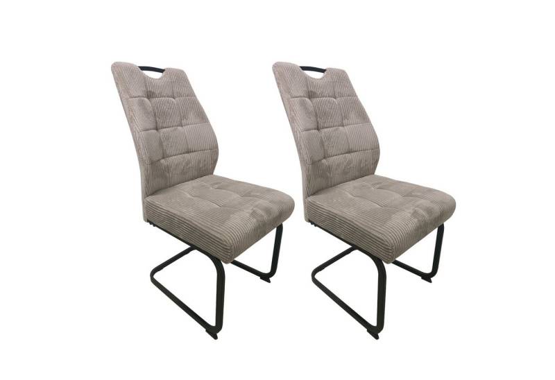 HTI-Living Esszimmerstuhl Schwingstuhl Marek Cord Taupe 2er-Set (Set, 2 St), Esszimmerstuhl Freischwinger von HTI-Living