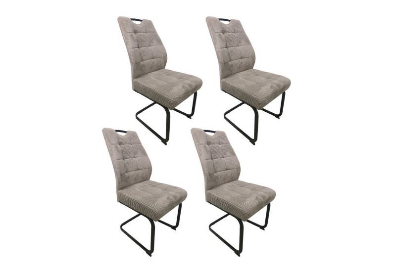 HTI-Living Esszimmerstuhl Schwingstuhl Marek Cord Taupe 4er-Set (Set, 4 St), Esszimmerstuhl Freischwinger von HTI-Living