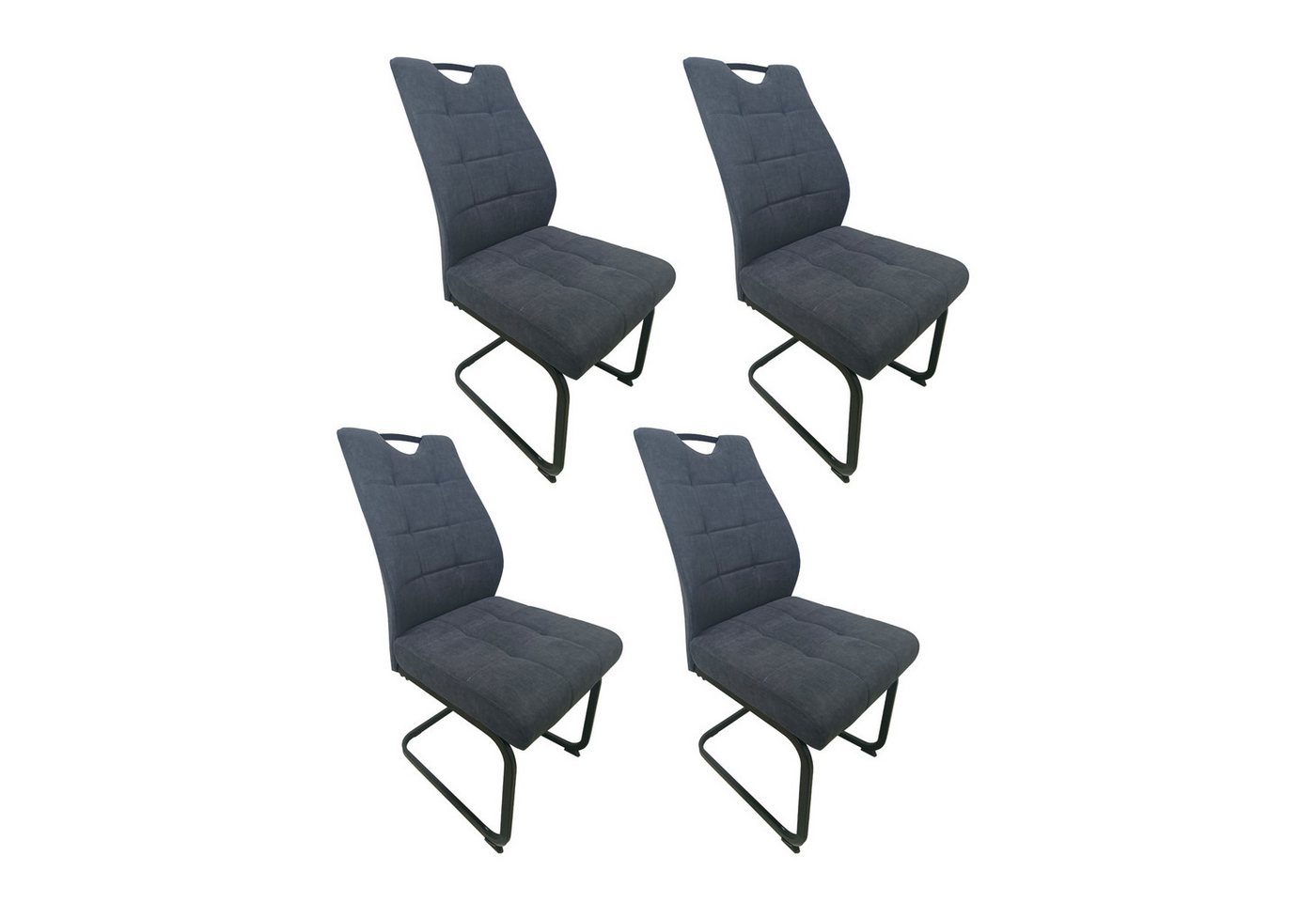 HTI-Living Esszimmerstuhl Schwingstuhl Marek Velvet Dunkelgrau 4er-Set (Set, 4 St), Esszimmerstuhl Freischwinger Samt von HTI-Living