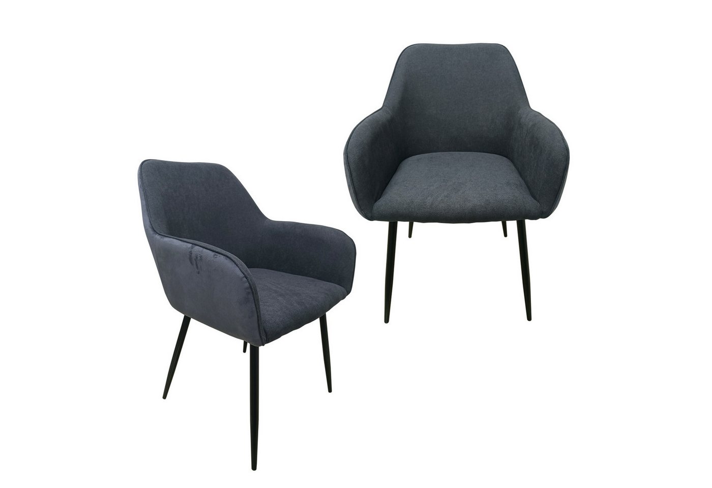 HTI-Living Esszimmerstuhl Stuhl Albany Soft Grau 2er-Set (Set, 2 St), Esszimmerstuhl Armlehnenstuhl Polsterstuhl von HTI-Living