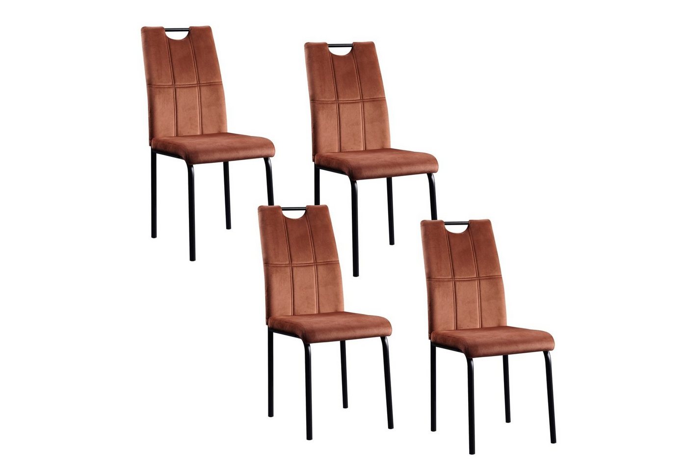 HTI-Living Esszimmerstuhl Stuhl Denton Velvet Braun (Set, 4 St), Esszimmerstuhl Samt von HTI-Living