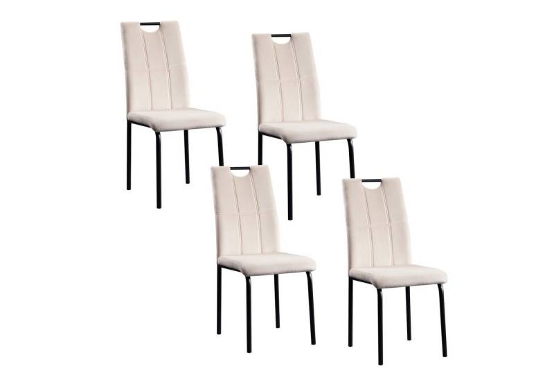 HTI-Living Esszimmerstuhl Stuhl Denton Velvet Creme (Set, 4 St), Esszimmerstuhl Samt von HTI-Living