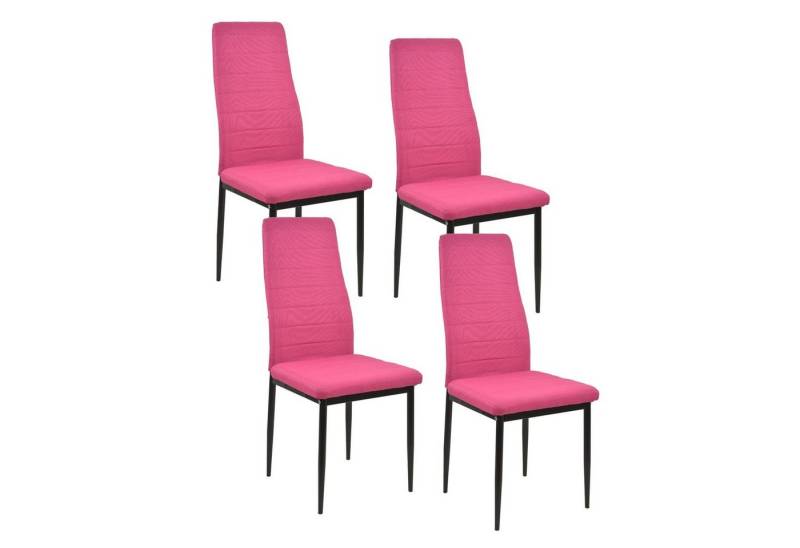 HTI-Living Esszimmerstuhl Stuhl Memphis Webstoff Pink (Set, 4 St), Esszimmerstuhl Metallgestell Vierfuß von HTI-Living