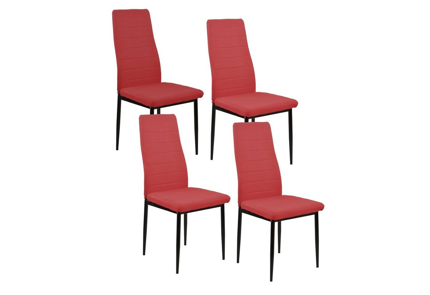 HTI-Living Esszimmerstuhl Stuhl Memphis Webstoff Rot (Set, 4 St), Esszimmerstuhl Metallgestell Vierfuß von HTI-Living