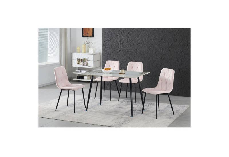 HTI-Living Esszimmerstuhl Stuhl Mesa Eco 2er-Set Velvet Rosa (Set, 2 St), Esszimmerstuhl Samt von HTI-Living