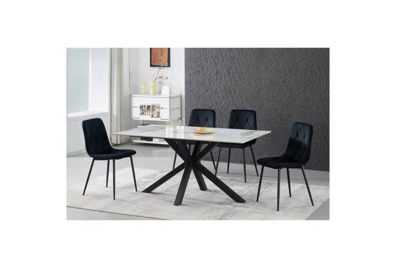HTI-Living Esszimmerstuhl Stuhl Mesa Eco 2er-Set Velvet Schwarz (Stück, 2 St), Esszimmerstuhl Samt von HTI-Living