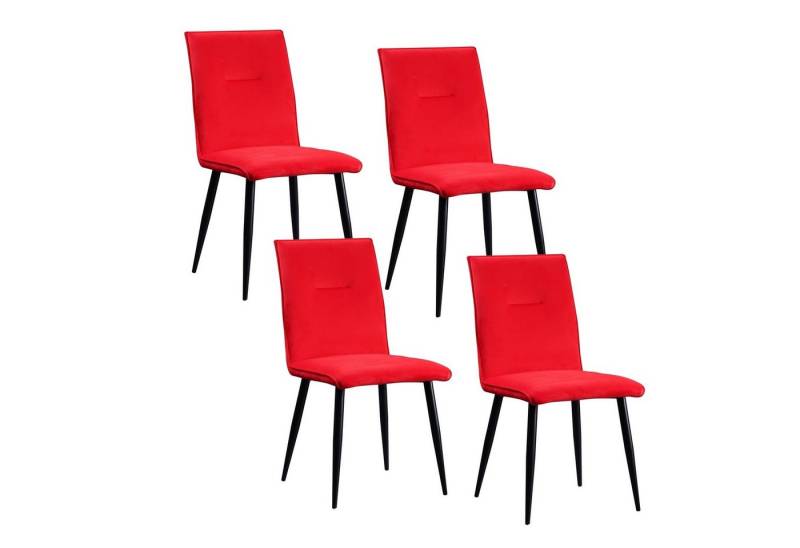 HTI-Living Esszimmerstuhl Stuhl Salinas Velvet Rot (Set, 4 St), Esszimmerstuhl Samt von HTI-Living