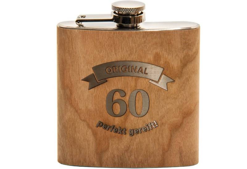 HTI-Living Flachmann Flachmann Original 60-perfekt gereift, Trinkflasche Schnapsflasche Holz von HTI-Living
