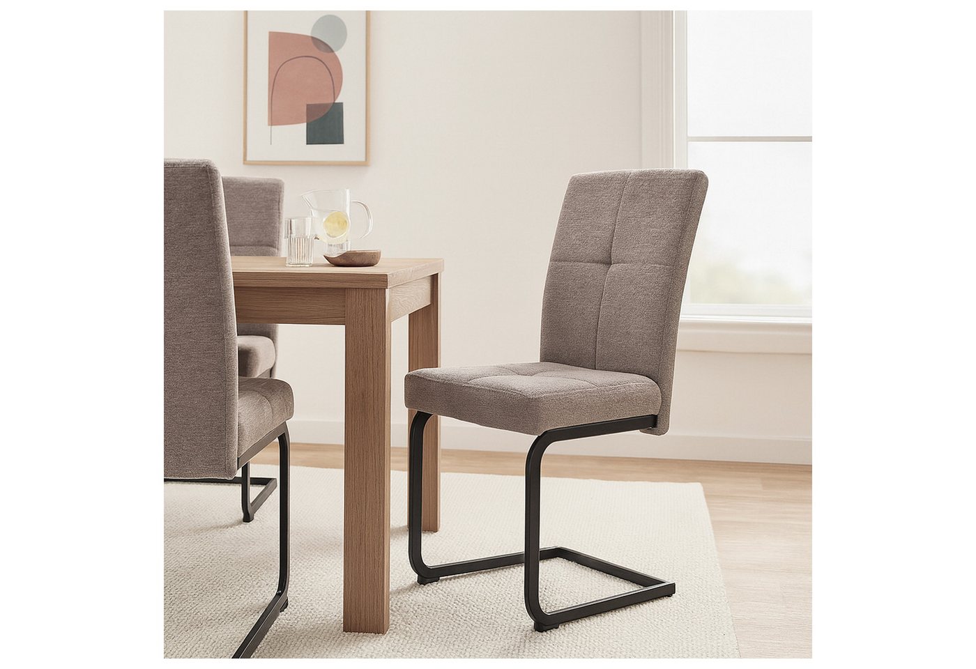 HTI-Living Freischwinger Esszimmerstuhl Kinsey Braun 2er-Set (Set, 2 St), Freischwinger Schwingstuhl von HTI-Living