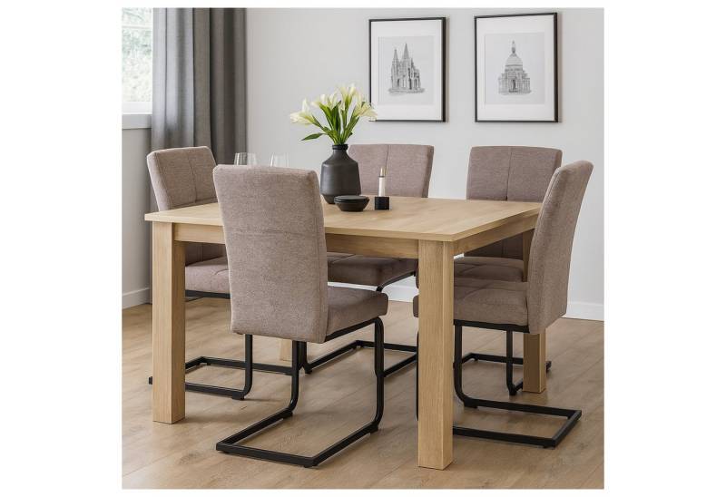 HTI-Living Freischwinger Esszimmerstuhl Kinsey Braun 4er-Set (Set, 4 St), Freischwinger Schwingstuhl von HTI-Living