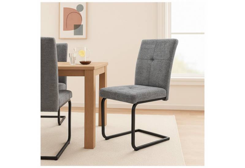 HTI-Living Freischwinger Esszimmerstuhl Kinsey Grau 2er-Set (Set, 2 St), Freischwinger Schwingstuhl von HTI-Living