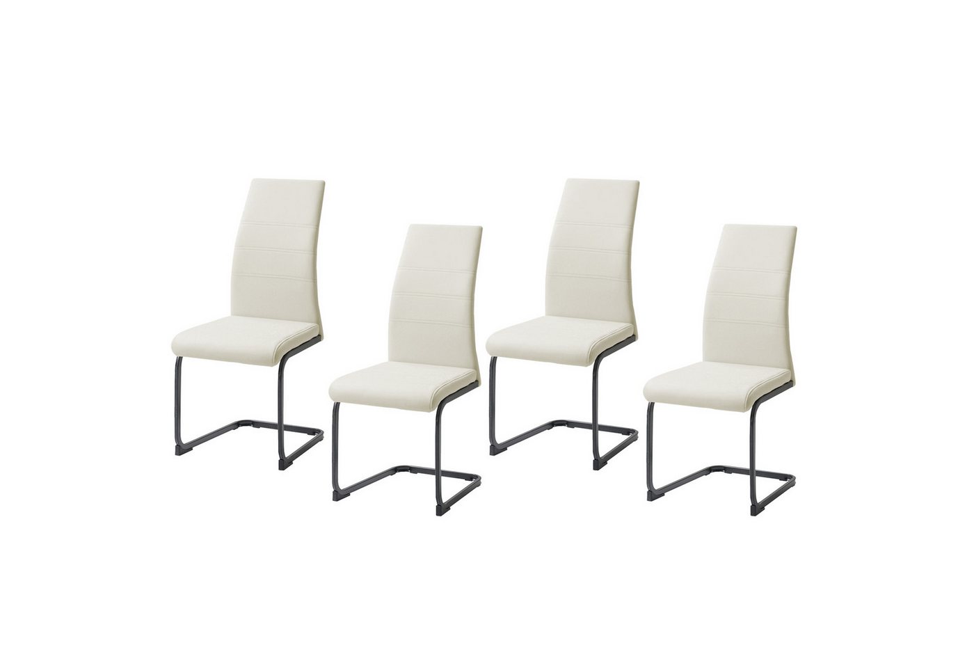HTI-Living Freischwinger Schwingstuhl SallyP PU Beige (Set, 4 St), Freischwinger Esszimmerstuhl Kunstleder von HTI-Living