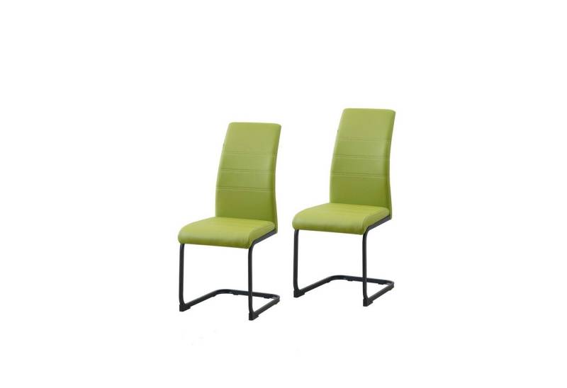 HTI-Living Freischwinger Schwingstuhl SallyP PU Grün (100% Polyurethan, 2 St), Freischwinger Esszimmerstuhl Kunstleder von HTI-Living
