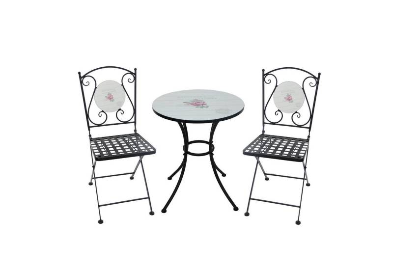 HTI-Living Garten-Essgruppe Tisch und 2 Stühle Celia Bienvenue, (Set, 3-tlg., 2 Gartenstühle 1 Gartentisch), Sitzgruppe Essgruppe Balkonset von HTI-Living