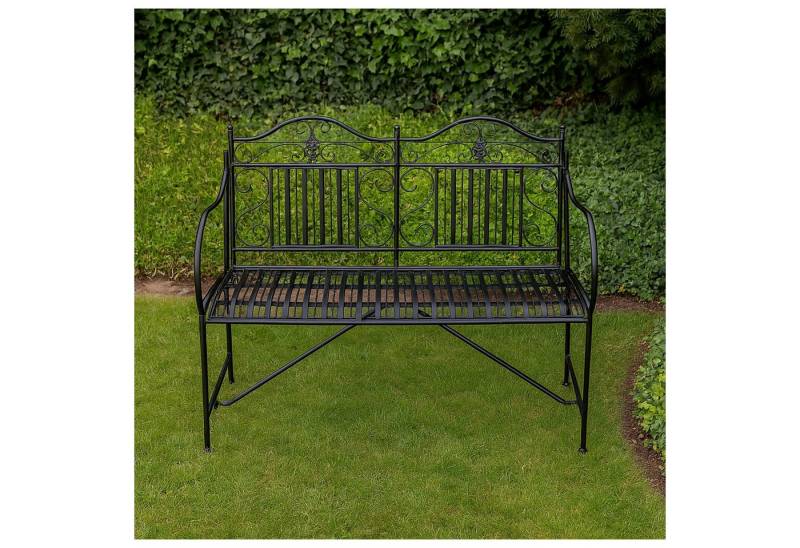 HTI-Living Gartenbank Gartenbank Schwarz Metallbank Celia (Stück, 1-St., 1 Gartenbank), Sitzbank Metall nostalgisch von HTI-Living
