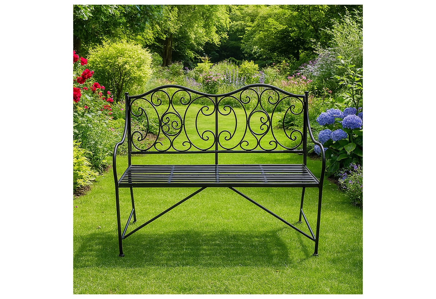 HTI-Living Gartenbank Sitzbank aus Metall Gartenbank (Stück, 1-St., 1 Gartenbank), Sitzbank Metall nostalgisch von HTI-Living