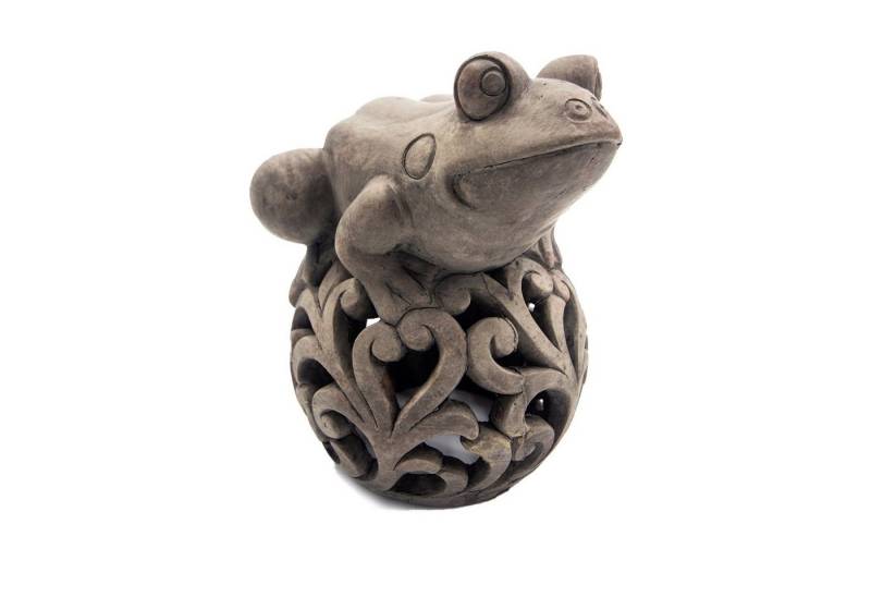 HTI-Living Gartenfigur Gartenfigur Frosch auf Kugel, (1 Gartenfigur), Zementfigur Froschfigur Märchenfigur von HTI-Living