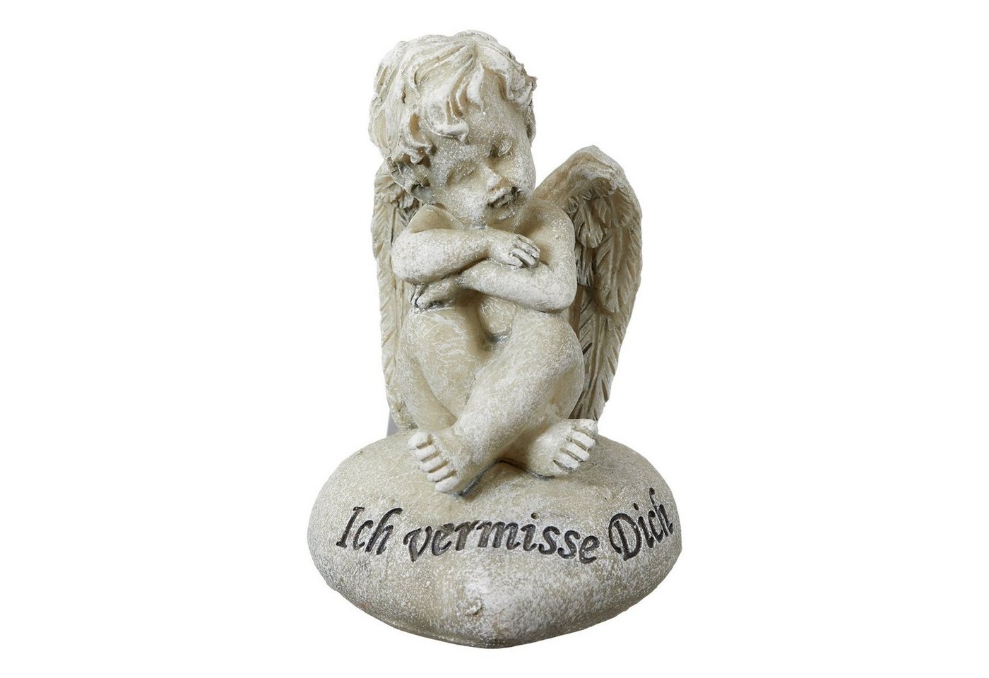 HTI-Living Gartenfigur Grabengel, grau Ich vermisse Dich", Engelfigur Grabschmuck I miss you" von HTI-Living