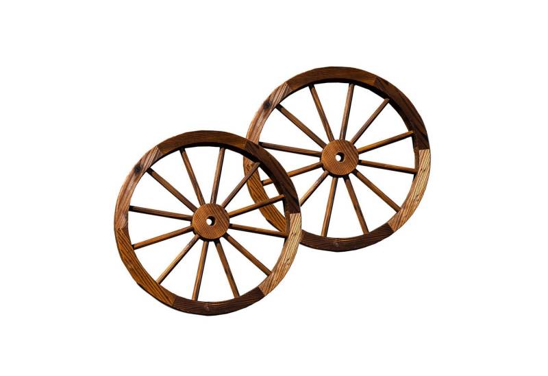 HTI-Living Gartenfigur Holzrad 2er Set Rustikal, (Set, 2 St., 2 Wagenräder), Gartendekoration von HTI-Living
