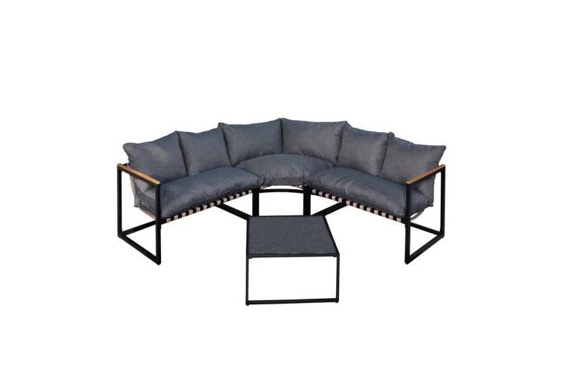 HTI-Living Gartenlounge-Set Terrassenmöbel Ecklounge Cirella, (Set, 2-tlg., 1x Eckbank, 1x Tisch, inkl. Kissen), Sitzgruppe Garten Eckbank Tisch von HTI-Living