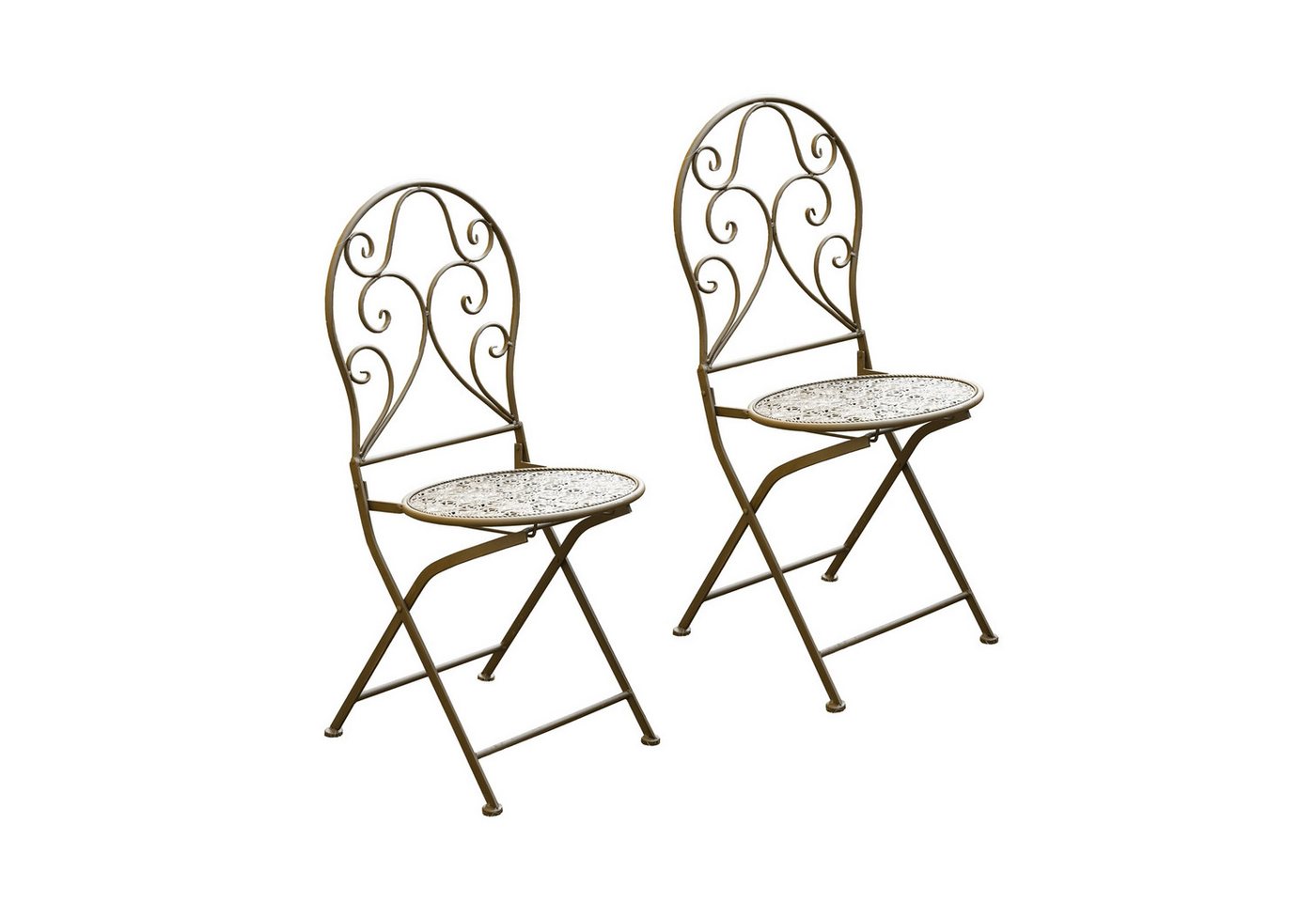 HTI-Living Gartenstuhl Gartenstuhl 2er-Set Lani Antik (Set, 2 St), Metallstuhl nostalgisch Klappstuhl von HTI-Living