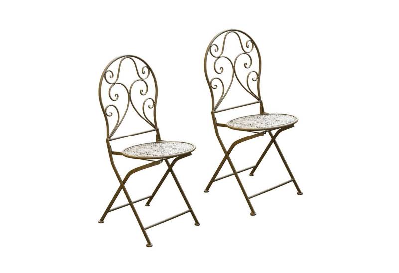 HTI-Living Gartenstuhl Gartenstuhl 2er-Set Lani Antik (Set, 2 St), Metallstuhl nostalgisch Klappstuhl von HTI-Living
