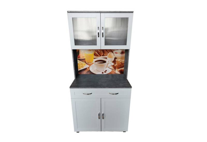 HTI-Living Hochschrank Küchenbuffet 1 Schublade Blanca Bistro (Stück, 1-St., 1x Schrank Blanca, ohne Dekoration) Küchenschrank Hochschrank von HTI-Living