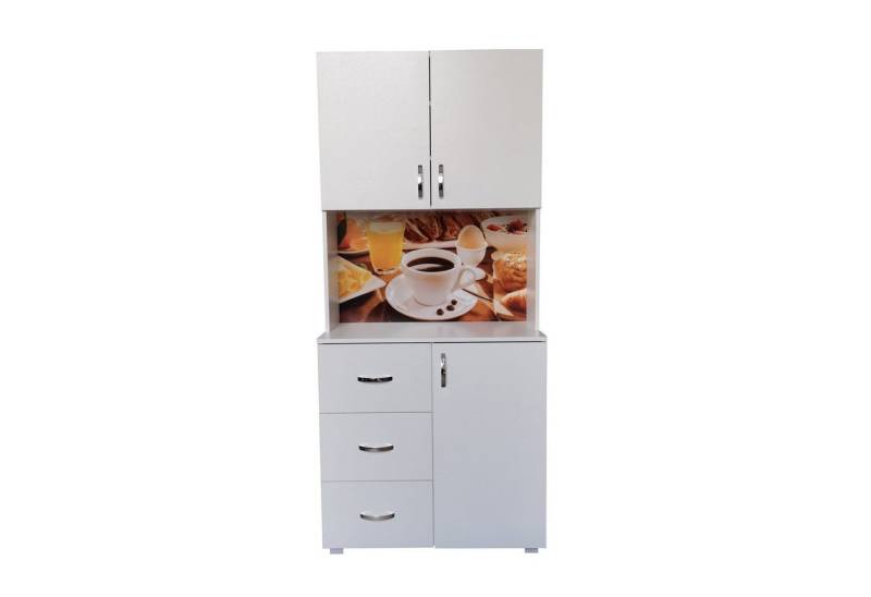 HTI-Living Hochschrank Küchenbuffet 3 Schubladen Blanca Bistro (Stück, 1-St., 1x Schrank Blanca, ohne Dekoration) Küchenschrank Hochschrank von HTI-Living